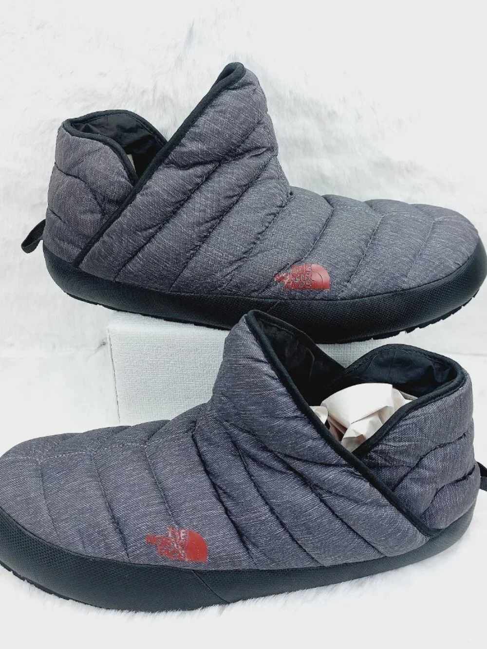 The North Face Men's Gray Thermoball Traction Puff Slip-On Winter Boot Size 14